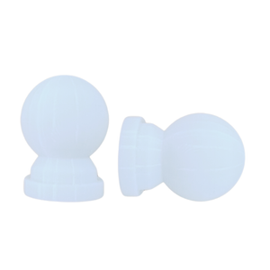 Pillar 16mm White Ball Curtain Rod Finials