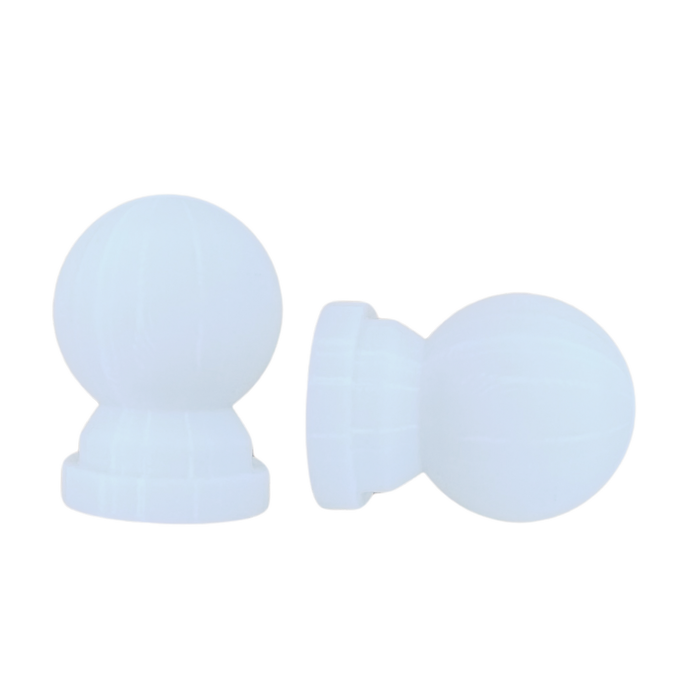 Pillar 16mm White Ball Curtain Rod Finials