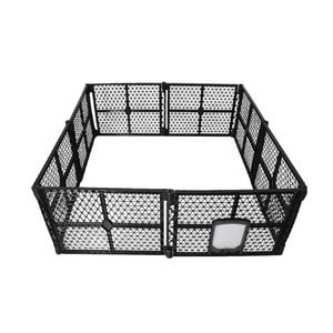Pawz 8-Panel Foldable Pet Playpen Black