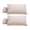 2x 2pc Bianca Heston 300TC Cotton Percale Standard Size Pillowcases Pink 48x74cm