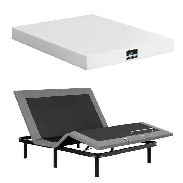 Artiss Double Adjustable Bed Frame With Giselle Cooling Gel-infused Mattress