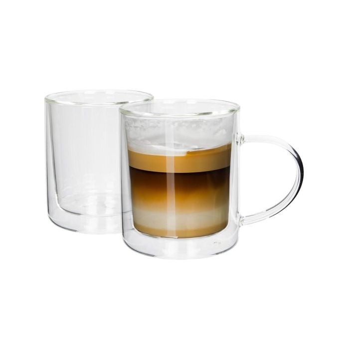 Rink Drink Double-Walled Glass Mugs Set - 360ml - Pack of 2