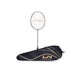 Li-Ning Super Series 900 Carbon Fibre Strung Badminton with Full Racket Cover (Grey/Copper) | Maximum String Tension - 30lbs