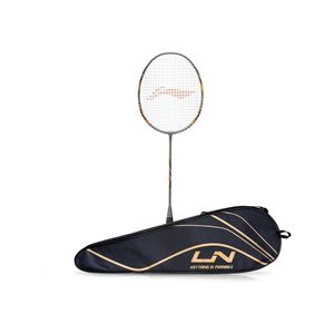 Li-Ning Super Series 900 Carbon Fibre Strung Badminton with Full Racket Cover (Grey/Copper) | Maximum String Tension - 30lbs