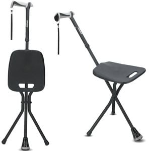 REHAND All Terrain Walking Cane with Seat For Men & Women