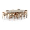 Tamarama Indoor Outdoor Oval Concrete Look Dining Setting With 8x Kotara Chairs