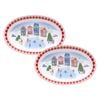 2PK Porto Porcelain Night Before Oval Serving Platter 40cm Multi-Coloured