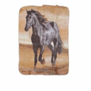 Soft 3d Animal Print Faux Mink Blanket Single / King Single Desert Horse