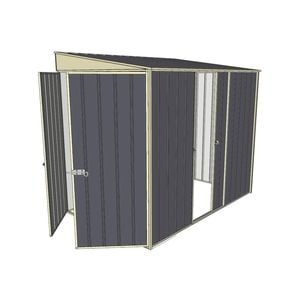 Build-a-Shed 1.5 x 2.3 x 2m Single Sliding Side Door Skillion Shed - Grey