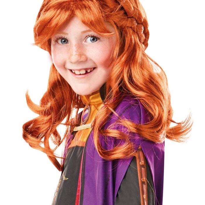 Anna Frozen 2 Wig Child Disney Halloween Costume Hair Plait Long Locks Auburn Colour, CHILD