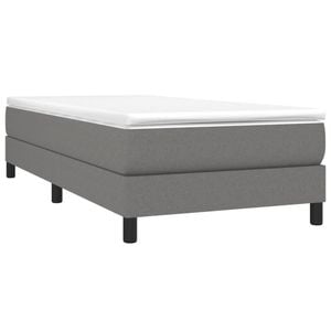 vidaXL Bed Frame Box Spring Bed Base Dark Grey Bed Base King Single Size Fabric