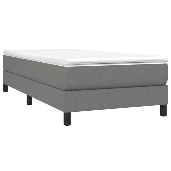 vidaXL Bed Frame Box Spring Bed Base Dark Grey Bed Base King Single Size Fabric