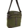 Police Rustic Men's Canvas Shoulder Crossbody Bag W/zip Pocket 29cm Dark Olive