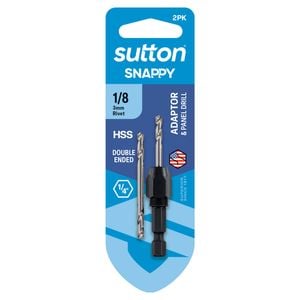 Sutton Snappy 1/8" Adaptor And Double Ended Panel Drill - 2 Pack