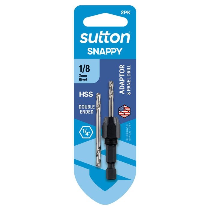 Sutton Snappy 1/8" Adaptor And Double Ended Panel Drill - 2 Pack