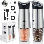 Splendid Living Electric Salt and Pepper Grinder Set 2 Packs USB Rechargeable Automatic
