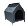 Grey L Waterproof Portable Flea And Mite Resistant Dog Kennel House Nest Outdoor Indoor