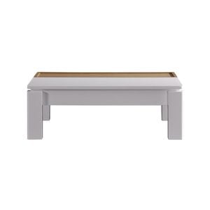 Coffee Table High Gloss Finish Lift Up Top MDF White Ash Colour Interior Storage
