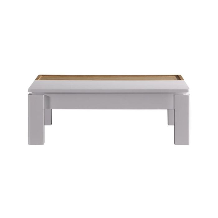 Coffee Table High Gloss Finish Lift Up Top MDF White Ash Colour Interior Storage