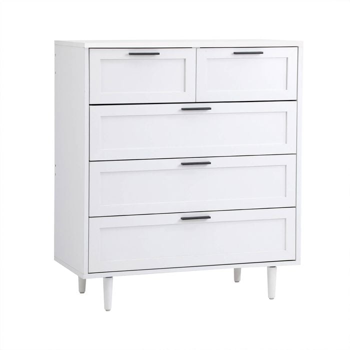 Oikiture 5 Chest of Drawers White - Bunnings Australia