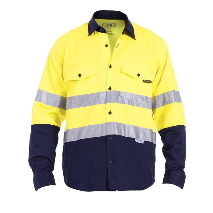 TRADIE XL Hi Vis Yellow Mens Reflective Long Sleeve Shirt