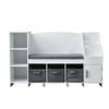 All 4 Kids Theodore White Book Case With Storage And Cushion