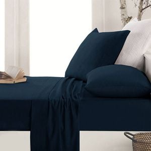 Ardor Micro Flannel Sheet Set Navy Single