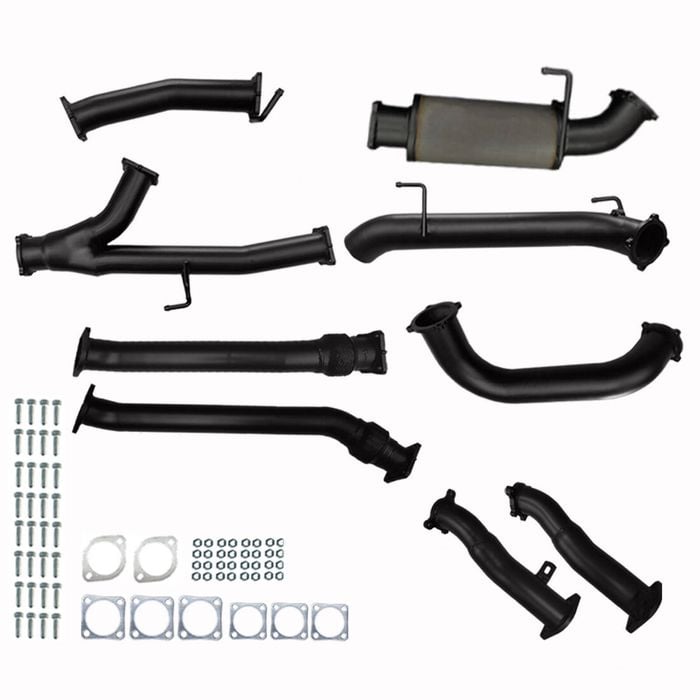 Toyota Landcruiser Exhaust 200 Series 4.5L V8 Twin 3" To Single 3.5" Turbo Back Mid Muffler 409 Grade Stainless Steel