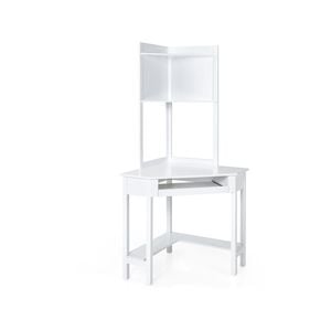 Costway Corner Computer Desk W/keyboardtray & Cpustand White