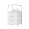 Advwin Bedside Table 3 Fabric Drawer with Storage Shelf White