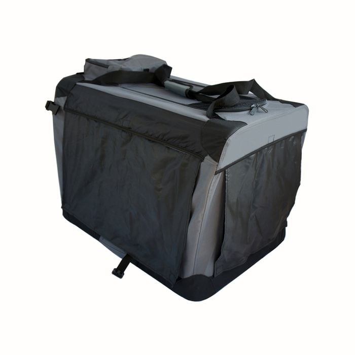 Yes4pets Xxl Foldable Soft Dog Cat Puppy Crate Carrier With Curtain-grey