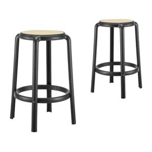 Safiya Tall Stools (set of 2) Round Black