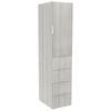 Lugna 2048 x 450 x 580mm Mist 3 Shelf 4 Drawers Right Hinged Door Storage Cabinet