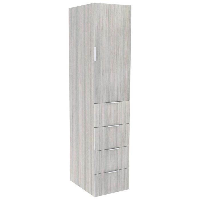 Lugna 2048 x 450 x 580mm Mist 3 Shelf 4 Drawers Right Hinged Door Storage Cabinet