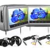 Elinz 2X10.1" HD Headrest Car DVD Player Monitor Pillow GREY