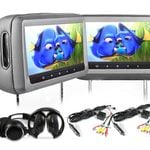 Elinz 2X10.1" HD Headrest Car DVD Player Monitor Pillow GREY