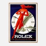 Galrie Vintage Rolex Advertising Poster - Stunning Art Deco Timepiece Print Home Decor, Wood Frame, A4 21 x 30cm (8 x 12inch)