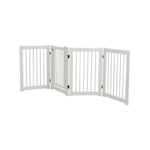 Costway 4-panel Security Fence Folding Puppy Gate White