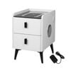 Levede PU Leather Smart Bedside Table 2 Drawers White