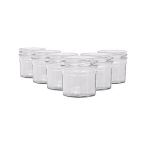 Argon Tableware 90ml Glass Jam Jars With No Lids - Set Of 6 Empty Screw Top Kitchen Storage Preserving Jar