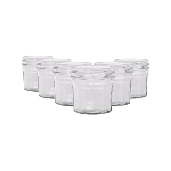 Argon Tableware 90ml Glass Jam Jars With No Lids - Set Of 6 Empty Screw Top Kitchen Storage Preserving Jar