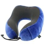Milleni Memory Foam Comfort Ergonomic Air Travel Neck Pillow Neck Support Flight  Blue