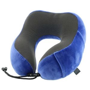 Milleni Memory Foam Comfort Ergonomic Air Travel Neck Pillow Neck Support Flight  Blue