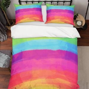 3D Watercolor Rainbow Quilt Cover Set Bedding Set Duvet Cover Pillowcases SF20