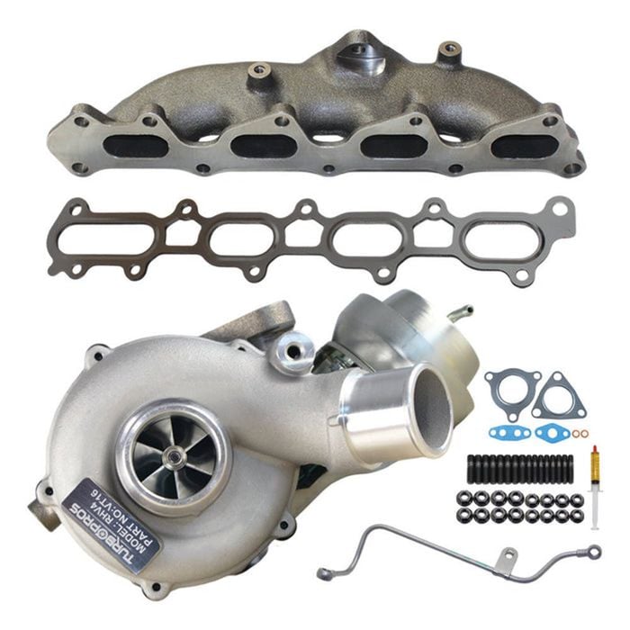 Billet Turbo+genuine Exhaust Manifold, Oil Feed Pipe For Mitsubishi Triton Mn 4d56 2.5l Vt16
