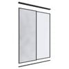 Lugna 2400 x 1201-1800mm Black 1 Mirror 1 Melamine Wardrobe Double Sliding Doors