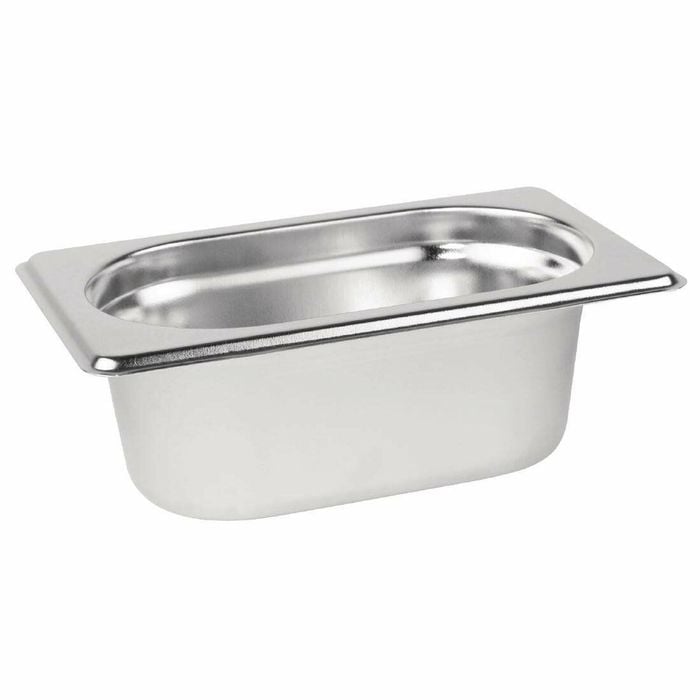 Vogue Gastronorm Tray Stainless Steel 1/9 65mm Deep Kitchen Food Storage Container