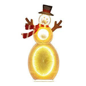 Costway 79 CM Pre-Lit Snowman Ornament Christmas Decor w/LED Lights
