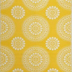 Alfresco Reversible Outdoor Mat - 21a3 - Yellow/white - 150x240cm