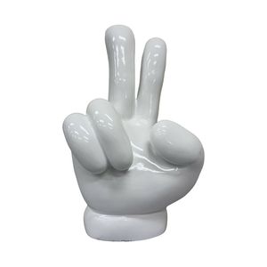 Urban Attitude Peace Out Hand Statue - Glossy White